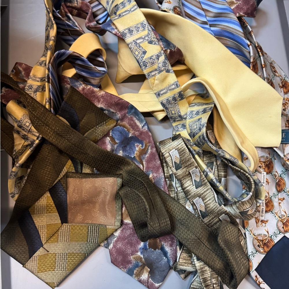 Multicolor Patterned Silk Ties - image 5